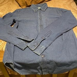 Men’s Old Navy slim fit small navy blue denim long sleeve dress shirt